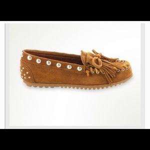 🚫 Rebecca Minkoff Minnetonka Moccasins Cognac 9